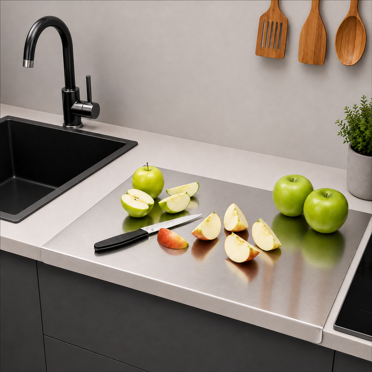 Stainless Steel Chopping Board & Kitchen Countertop - 41 x 31 Cm (Original Big Size).