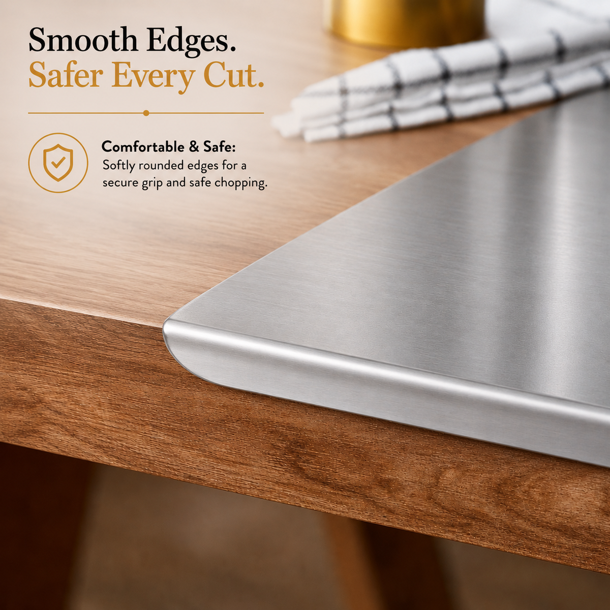 Stainless Steel Chopping Board & Kitchen Countertop - 41 x 31 Cm (Original Big Size).