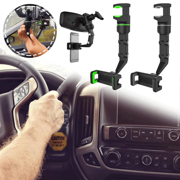 360° rearview mirror phone holder