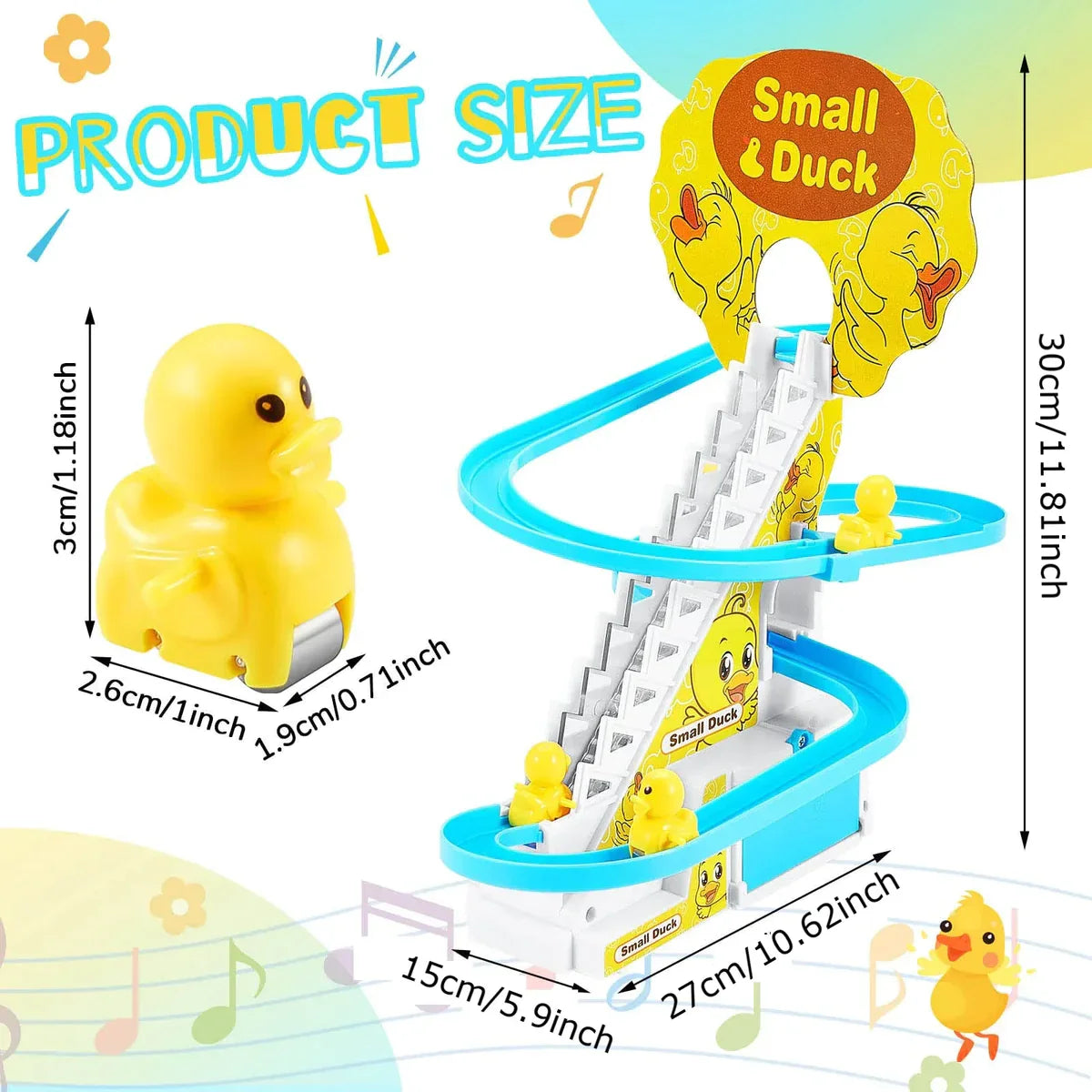 Funny Automatic Stair-Climbing Ducklings Cartoon Race Track Set