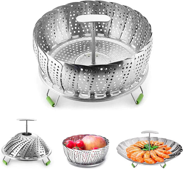 Premium Stainless Steel Folding Steamer Basket