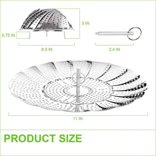 Premium Stainless Steel Folding Steamer Basket